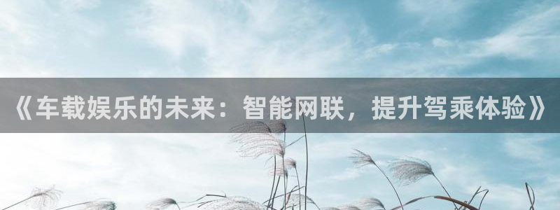 彩虹多多体育注册平台：《车载娱乐的未来：智能网联，提升驾乘体验》